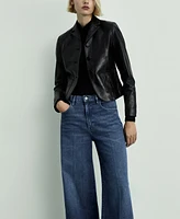 Mango Women's High-Waist Wide Leg Jeans