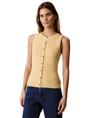 Calvin Klein Jeans Women's Smooth Cotton Rib Sweater Tank