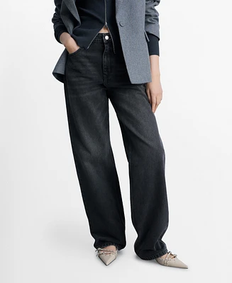 Mango Women's Miami Medium-Rise Straight-Fit Jeans