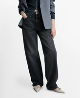 Mango Women's Miami Medium-Rise Straight-Fit Jeans