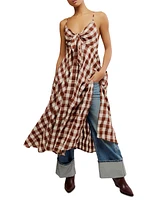 Free People Women's Via Printed Cotton Sleeveless Midi Dress