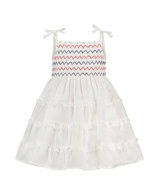 Blueberi Boulevard Baby Girls Smocked Embroidered Sundress