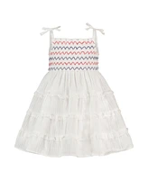 Blueberi Boulevard Baby Girls Smocked Embroidered Sundress