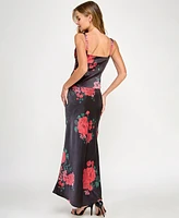 Seni & Cade Juniors' 2-Pc. Floral-Print Corset Gown Set
