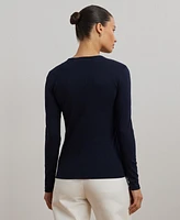 Lauren Ralph Cotton-Blend Long-Sleeve Top