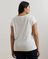 Lauren Ralph Plus Cotton-Blend Jersey Graphic Tee