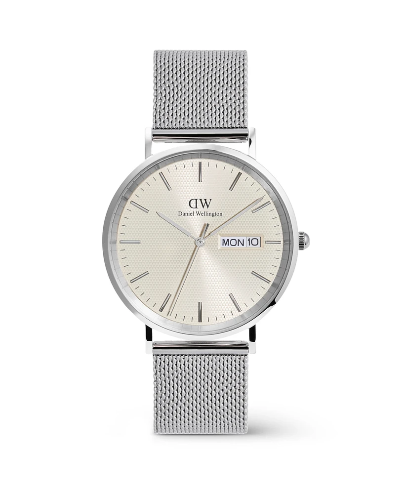 Daniel Wellington Men's Analog Silver-Tone Stainless Steel Watch, 40mm