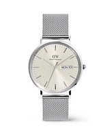 Daniel Wellington Men's Analog Silver-Tone Stainless Steel Watch, 40mm