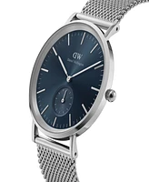 Daniel Wellington Unisex Analog Silver-Tone Stainless Steel Mesh Watch, 40mm