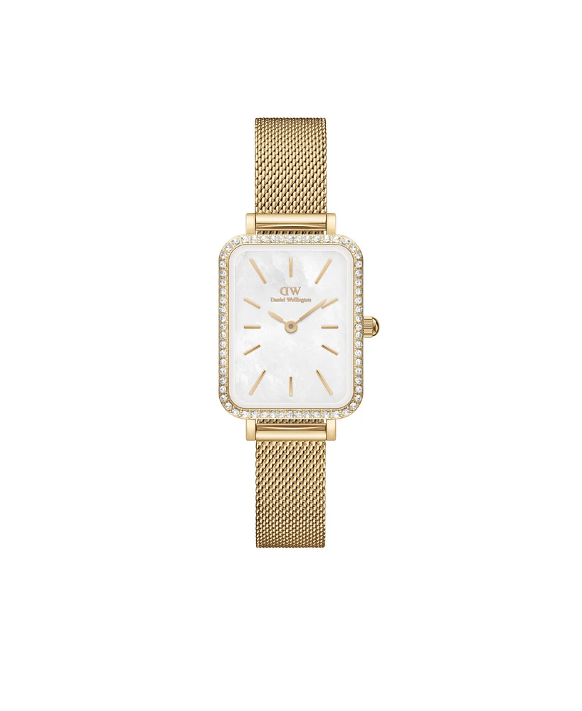 Daniel Wellington Unisex Analog Gold-Tone Stainless Steel Mesh Watch, 20mm