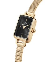 Daniel Wellington Unisex Analog Gold-Tone Stainless Steel Mesh Watch, 15mm