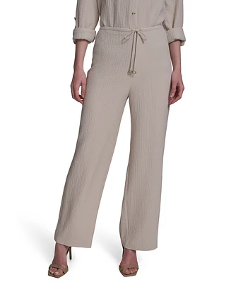 Halston Women's Drawstring Pull-On Wide-Leg Pants