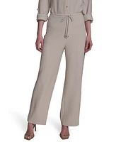 Halston Women's Drawstring Pull-On Wide-Leg Pants