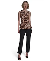 Halston Women's Cotton Printed Sleeveless Tank Top