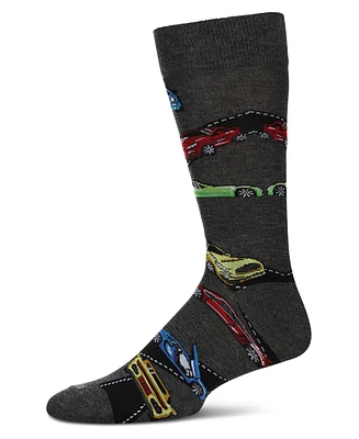 MeMoi Men's Cars Crew Socks