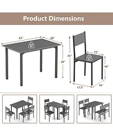 Industrial 5-Piece Dining Set – Rustic Table and 4 Chairs for Kitchen or Dining Room