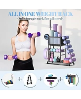 Mythinglogic Weight Capacity Yoga Mat Storage, Large Capacity Home Gym Workout Equipment Storage Rack