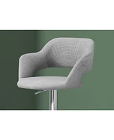 24 " Light Grey And Silver Metal Low Back Bar Height Bar Chair