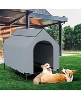 Elevated Pet House for Outdoors with Ventilated Windows – Waterproof and Comfortable Pet Shelter