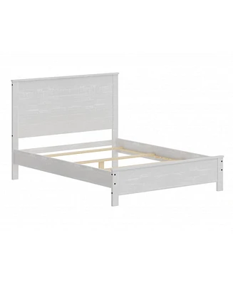 White Solid Wood Full Double Bed Frame