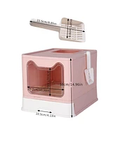 Bingopaw Cat Litter Boxes Pet Toilet with Scoop Drawer Top Opening