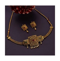Sohi Women's Gold Plated Designer Stone Jewellery Set