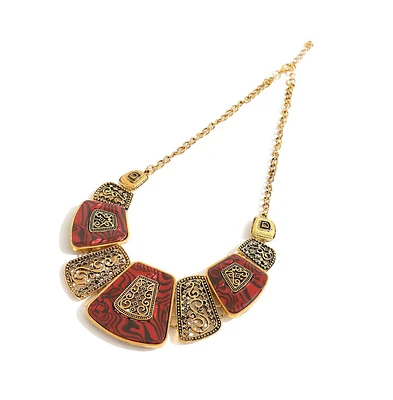 Sohi Women's Gold Plated Statement Necklace
