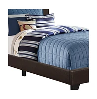 Solid Wood Twin Upholstered Faux Leather Bed Frame