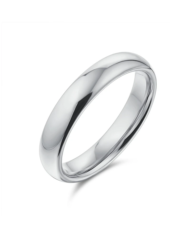 Bling Jewelry Simple Traditional .925 Sterling Silver Dome Band Ring 4MM Comfort Fit