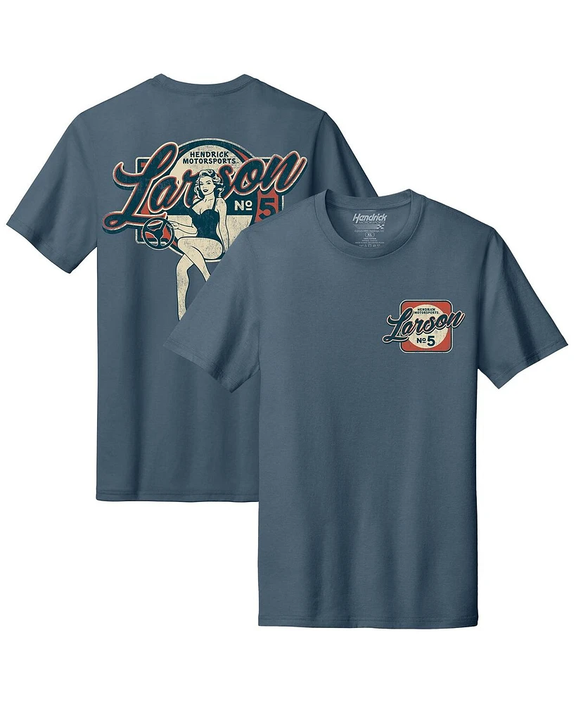 Hendrick Motorsports Team Collection Men's Blue Kyle Larson Pinup Tri-Blend T-Shirt