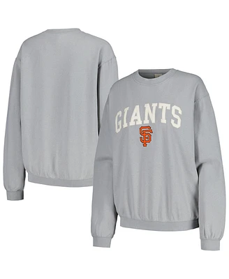 Soft As A Grape Women's Gray San Francisco Giants Pigment Dye Pullover Sweatshirt