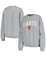 Soft As A Grape Women's Gray San Francisco Giants Pigment Dye Pullover Sweatshirt