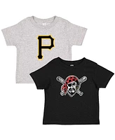 Soft As A Grape Toddler 2-Pack Black/Heather Gray Pittsburgh Pirates Cooperstown Collection T-Shirt Set