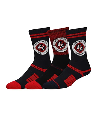Strideline Men's New England Revolution Premium 3-Pack Knit Crew Socks Set