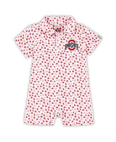 Garb Baby Boys and Girls White Ohio State Buckeyes Earnest Polo Romper