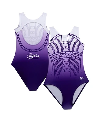 Gk Elite Big Boys and Girls Purple/White Lsu Tigers Replica Leotard
