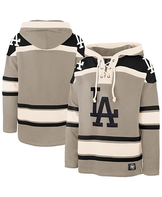 '47 Brand Men's Khaki Los Angeles Dodgers Superior Lacer Pullover Hoodie