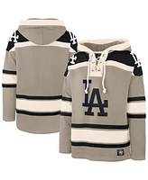 '47 Brand Men's Khaki Los Angeles Dodgers Superior Lacer Pullover Hoodie