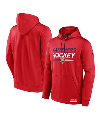 Fanatics Men's Red Florida Panthers Authentic Pro Pullover Hoodie