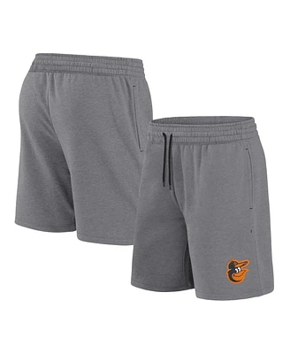 Fanatics Men's Heather Gray Baltimore Orioles Logo Shorts
