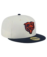 New Era Men's White/Navy Chicago Bears Main 59FIFTY Fitted Hat