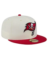 New Era Men's White/Red Tampa Bay Buccaneers Main 59FIFTY Fitted Hat