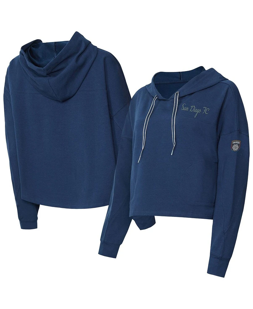 Concepts Sport Women's Navy San Diego Fc Elevation Tri-Blend Long Sleeve Pullover Hoodie