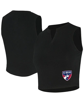 Concepts Sport Women's Black Fc Dallas Market Cropped Tri-Blend Tank Top