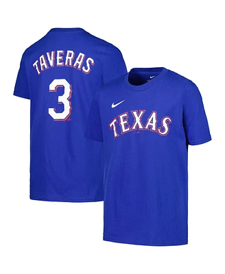 Nike Big Boys and Girls Leody Taveras Royal Texas Rangers Name Number T-Shirt