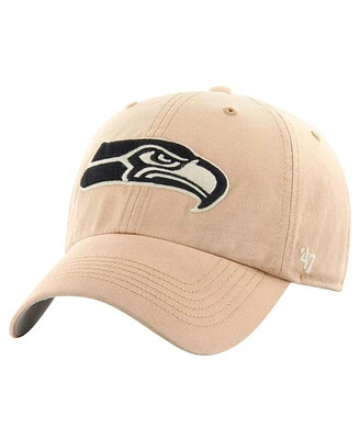 '47 Brand Men's Khaki Seattle Seahawks Dusted Relaxed Franchise Fitted Hat