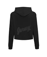 Pro Standard Women's Black New Jersey Devils Jewels Cropped Pullover Hoodie