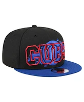 New Era Men's Black Chicago Cubs Splatter 9FIFTY Snapback Hat