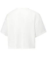Under Armour Women's Cream Auburn Tigers Iconic Heavyweight Soft Boxy Cropped T-Shirt