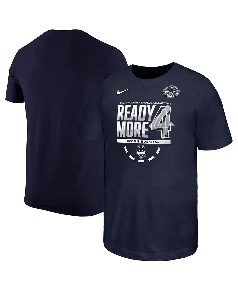 Nike Big Boys and Girls Navy UConn Huskies 2025 Ncaa Women's Basketball Tournament March Madness Final Four Locker Room T-Shirt